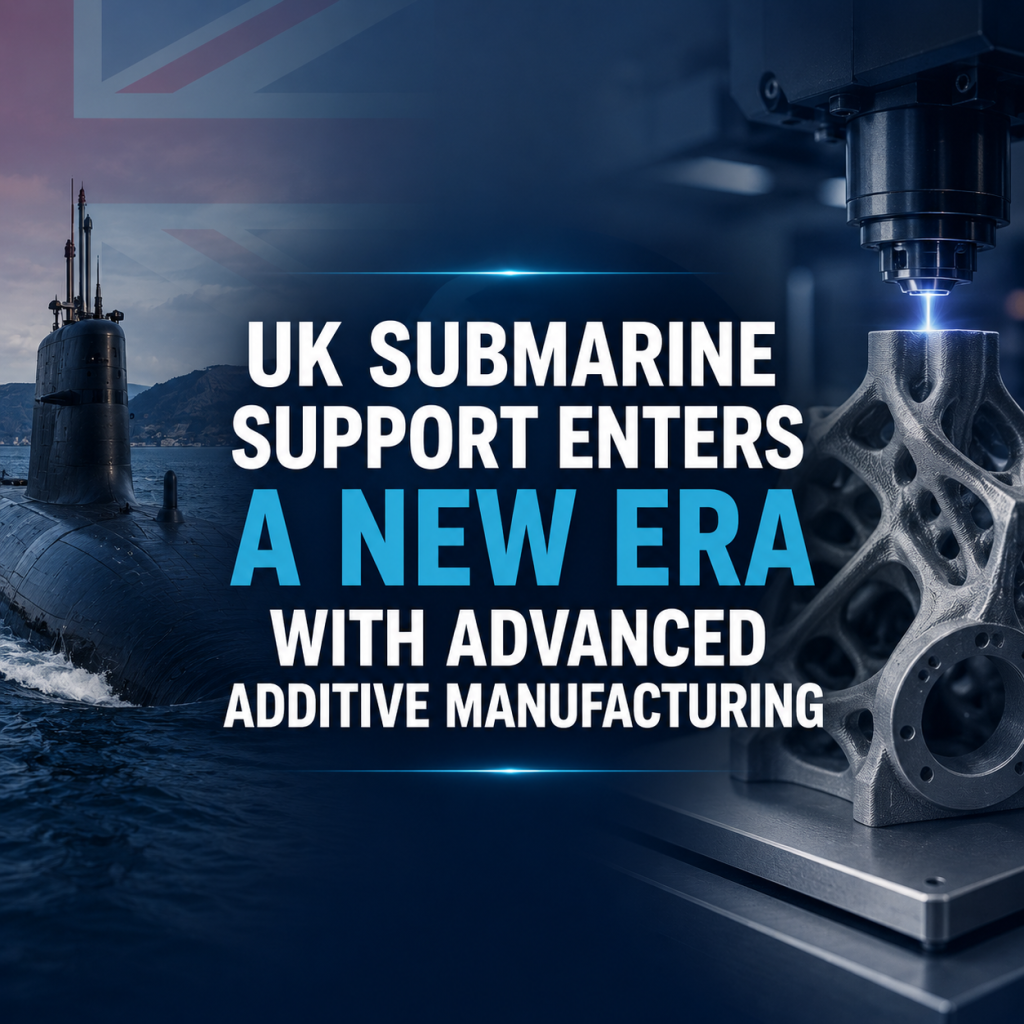 Image demonstrating additive manufacturing news of UK Submarine Support Enters a New Era with Advanced Additive Manufacturing